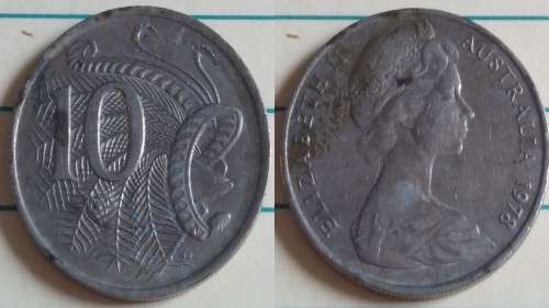 1978 - Australia - 10 cents - Male Superb Lyrebird - Demonetised No -Copper-Nickel