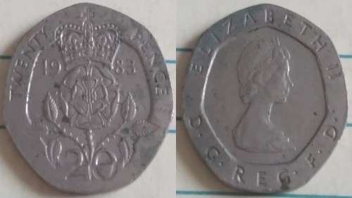 1983 - UK - 20 Pence - ER II - Demonetised No -Copper-nickel