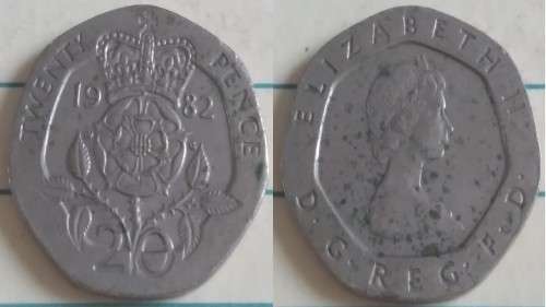 1982 - UK - 20 Pence - ER II - Demonetised No -Copper-nickel