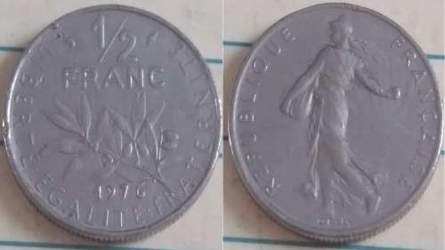 1976 - France - 1/2 Franc - The Sower - Demonetised Feb 2002 -Nickel