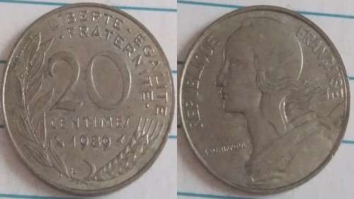 1989 - France - 20 centimes - Marianne - Demonetised Feb 2002 -Copper-aluminium-nickel