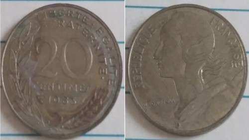 1983 - France - 20 centimes - Marianne - Demonetised Feb 2002 -Copper-aluminium-nickel