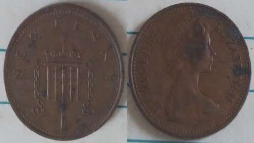 1974 - UK - 1 New Peny - Badge of the Palace of Westminster - Demonetised No -Bronze