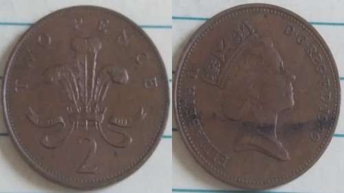 1989 - UK - 2 Pence - ER 11 - Demonetised No -Bronze