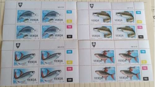 1987 - Venda - Freshwater Fish-  16 stamps - Control Blocks
