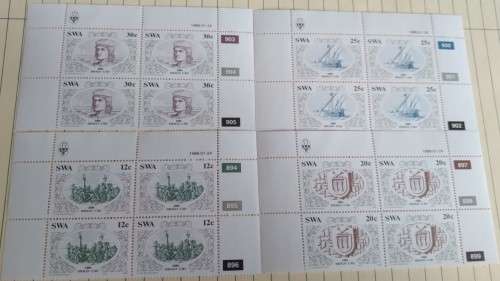 1986 - SWA - Diego Cao -  16 stamps - Control Blocks