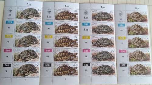 1982 - SWA - Tortoises - 20 stamps - Control Blocks
