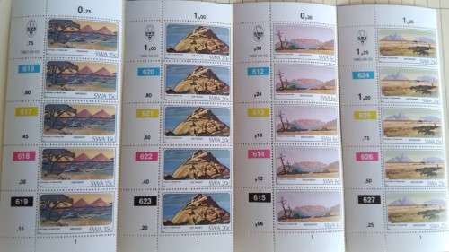 1982 - SWA - Mountains - 20 stamps - Control Blocks