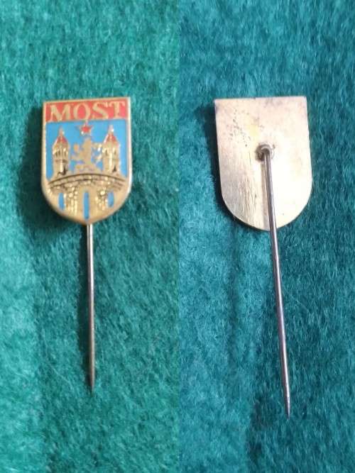 Pin - Vintage - Czechoslovakia -  Town `Most` Bridge