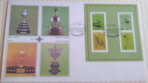 1976 -  RSA - Large Size -  S1 - Sport -  FDC + MiniSheet +  Insert