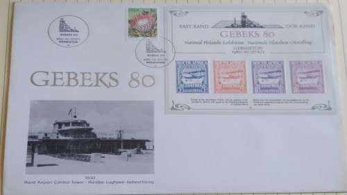 1980 -  RSA - GEBEKS 80 National Philatelic Exhibition -  FDC + MiniSheet +  Insert