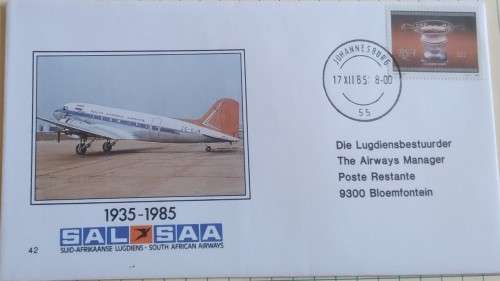 1985 -  RSA - SAL SAA 1935 - 1985 -  #42 -  FDC + Insert