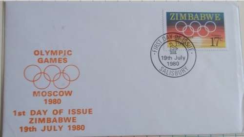 1980 -  Zimbabwe  - Moscow Olympics - FDC+ insert