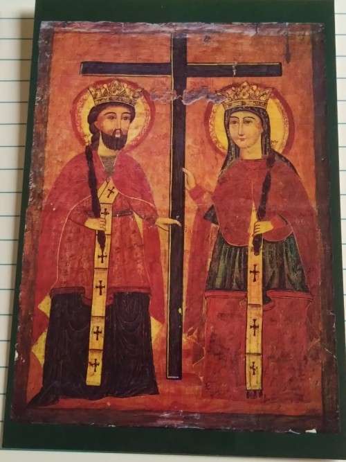 Vintage Unused Postcard - Egypt - Old Cairo -  St Helena, the Holy Cross and Emperor Constantine