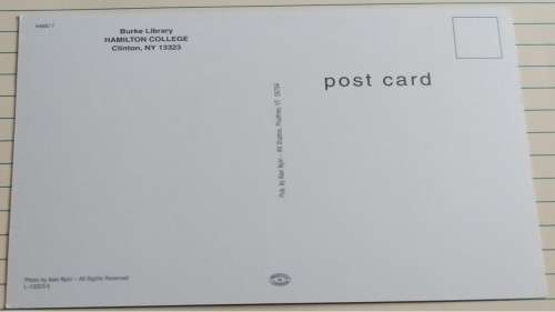 Vintage Unused Postcard - USA - Hamilton College -  Burke Library