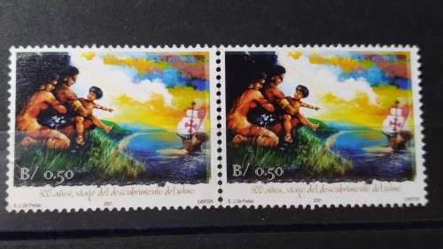 2001 -  Unused  -  Pair - Panama - B/0,50 - The 500th Anniversary of Discovery of Panama Isthmus