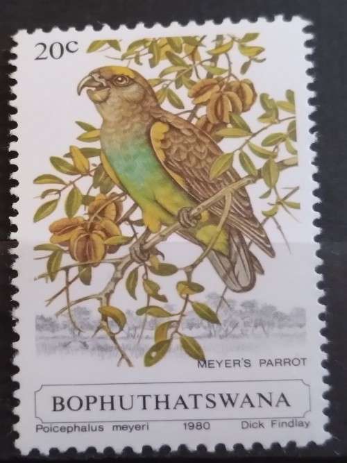 1980 -  Unused - Bophuthatswana - 20c - Meyers Parrot