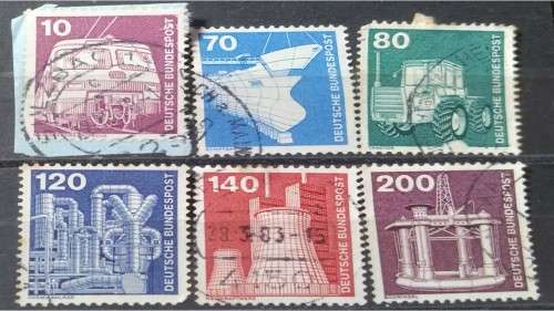 1975 - Germany  - Deutsche Bondespost - 10 + 70 + 80 + 120 + 140 + 200 - Industry & Technology
