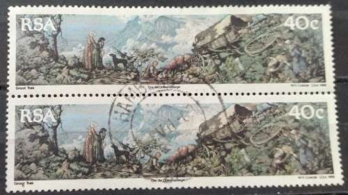 1988 - RSA - Postmark Hamburg - Pair 40c - The 150th Anniversary of Great Trek