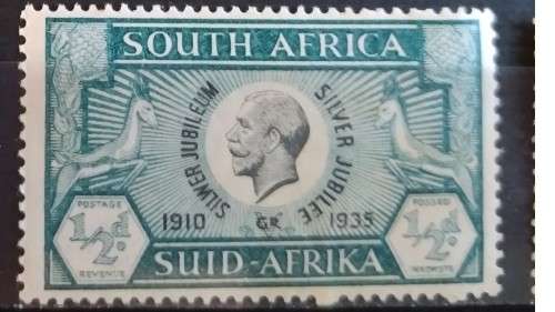 1935 -  WM - Unused - South Africa - 1/2 D - The 25th Anniversary of the Inauguration of George V