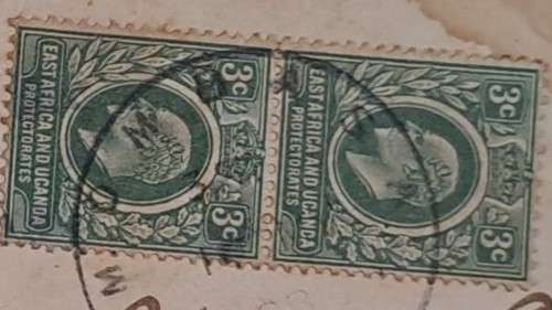 Postcard - 1907 - East Africa & Protectorates  - 3c Pair +  Artists Clifford George Blampied Signatu