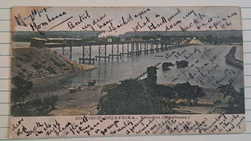 Postcard - 1907 - East Africa & Protectorates  - 3c Pair +  Artists Clifford George Blampied Signatu