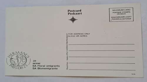 1985 -  South Africa -  SA Floral Emigrants -  Maximum Card