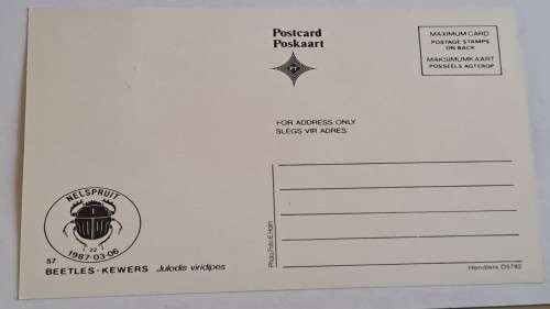 1987 -  South Africa -  Beetles-Kewers  -  Maximum Card