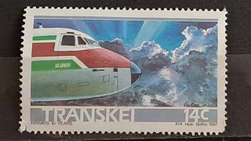 1987 - Transkei - Unused - 10th Anniversary of `Transkei Airways` -  14c