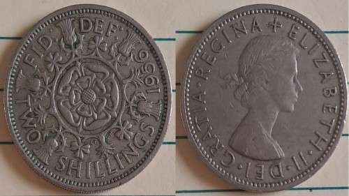 1956 -  UK -  Two Shilling - ERII - Copper Nickel  - Demonetised - Jun 1993