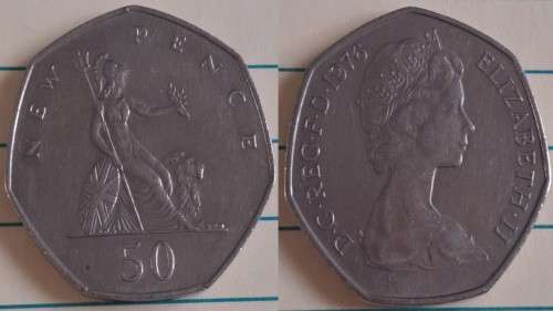 1976 -  UK -  50 New Pence - ER II -  Copper Nickel  - Demonetised - Feb 1998