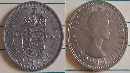 1964 -  UK - One Shilling - ER II -  Copper Nickel  - Demonetised - Dec 1990