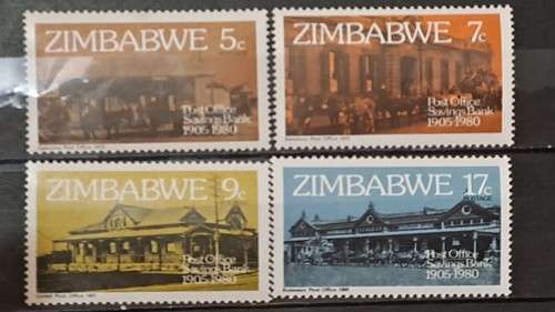 1980 - Zimbabwe  -  Unused - 5c, 7c, 9c, 17c - The 75th Anniversary of Post Office Savings Bank