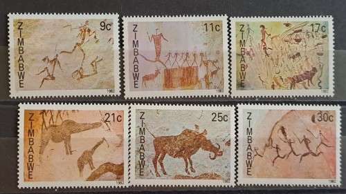 1982 - Zimbabwe -  Mint - 9c, 11c, 17c, 21c, 25c, 30c - Rock Paintings