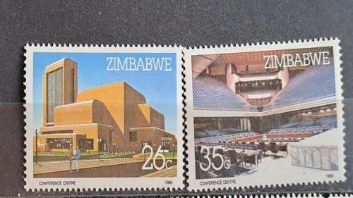 1986 - Zimbabwe -  Mint - 26c, 35c - Harare International Convention Centre