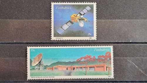 1985 - Zimbabwe -  Mint - 20c, 57c  - Earth Satellite Station - Mazowe