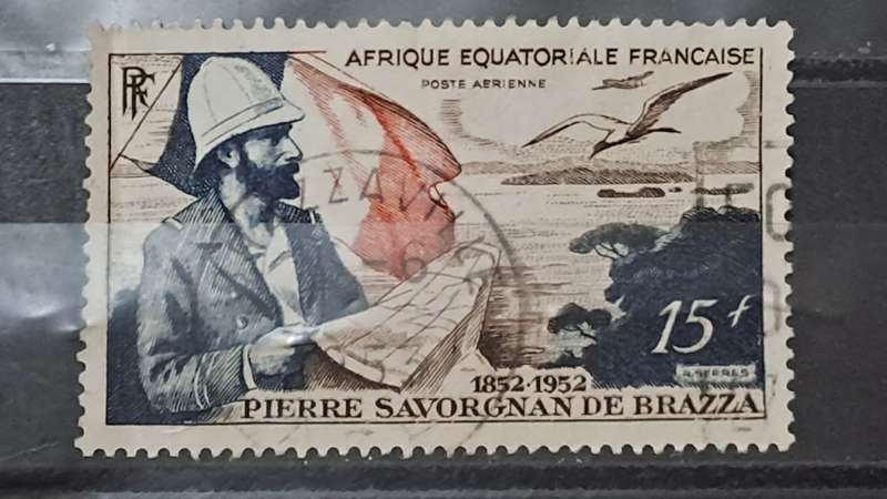 1951 - French Equatorial Africa  - 15F - The 100th Anniversary of the Birth of Pierre Savorgnan de B