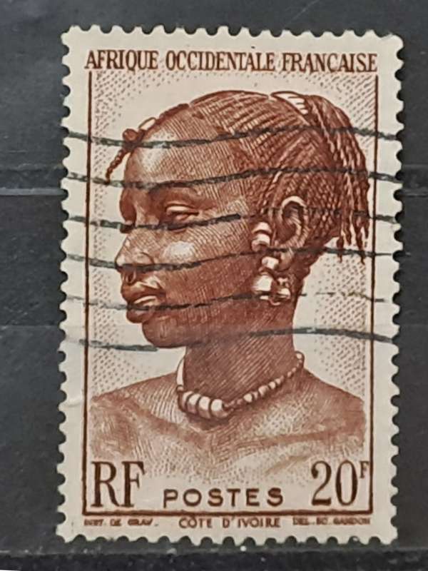 1947 - Ivory Coast - French Officentale Africa  - 20F - Local Motives