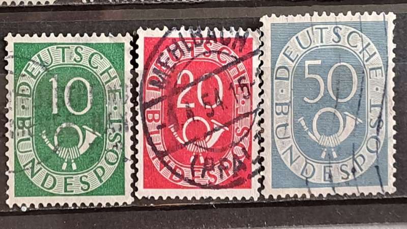 1951 - Germany -  WM - 10, 20, 50 - Daily Stamps