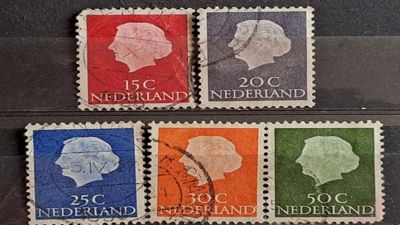 1953 - Nederland -  WM - 15, 20, 25, 30, 50 - Queen Juliana