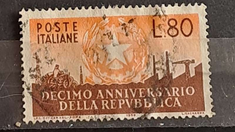 1955 - Italy - 100 - Airmail - The 150th Anniversary of the Birth of Mazzini