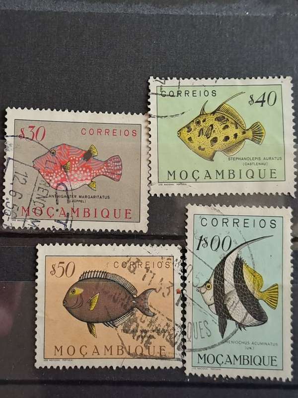 1951 - Mozambique - 30, 40, 50, 1S00 - Fish