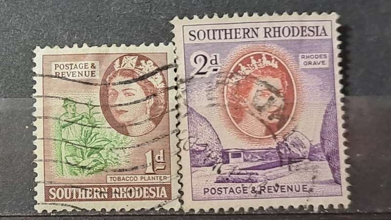 1953 - Southern Rhodesia (Zimbabwe) - 1P + 2P - Queen Elizabeth `