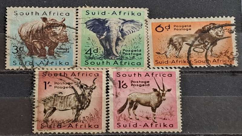 `1954 - South Africa - WM - 3, 4, 6, 1´3Sh´P, 1´6Sh´P - Local Motives`