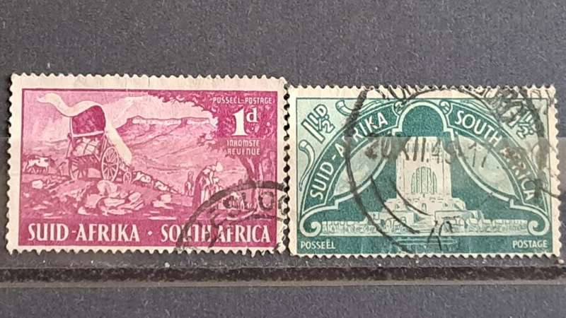 1949 - South Africa - WM - 1, 1½ - Inauguration of Voortrekker Monument, Pretoria