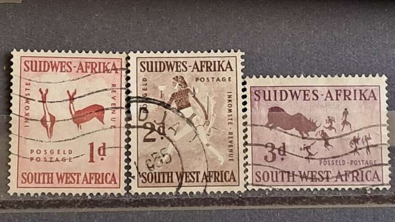 1954 - SWA (Namibia) -  WM - 1, 2, 3 - Rock Paintings