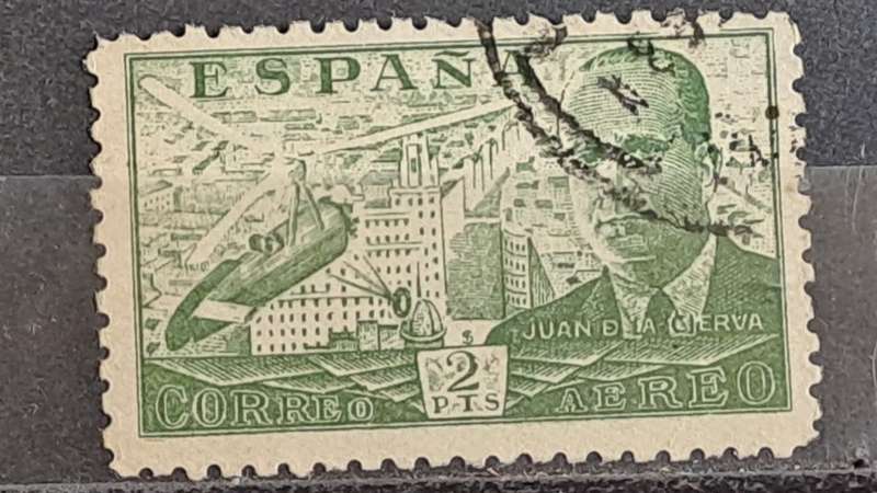 1939 - Spain - 2 - Airmail - The 4th Anniversary of the Death of Juan de la Cierva, 1895-1935
