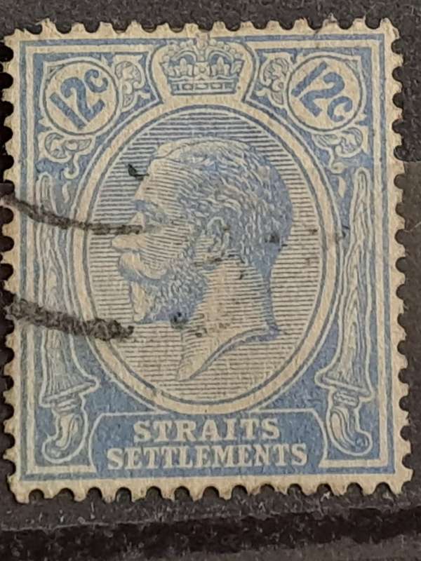 1922 - Straits Settlements (Malay Peninsula)  - WM - 12 - King Edward VI