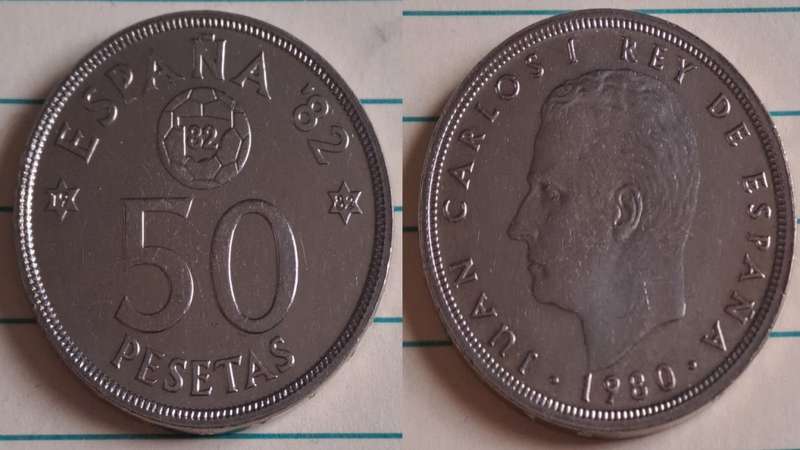 1980/1982 - Spain - Circulating commemorative coin - Demonetised Jan 1997 - Copper Nickel