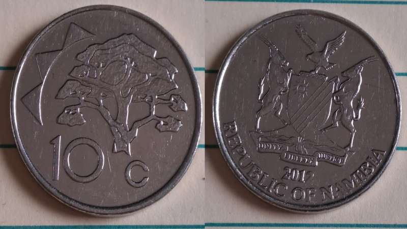 2012 - Namibia - Camelthorn tree  - Demonetised - No - Nickel plated steel